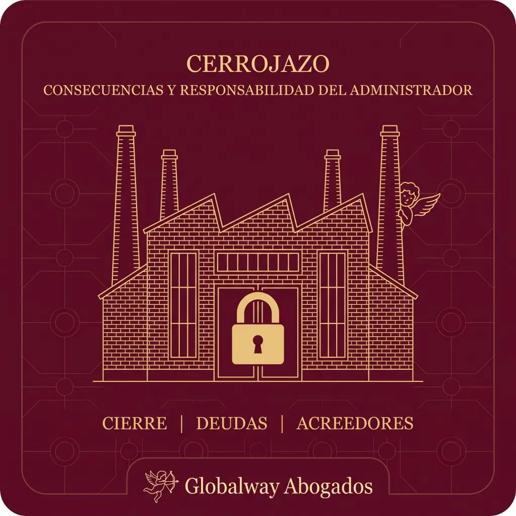 Fabrica con lineas doradas y 4 chimemeas y un gran candado cerrdo en la puerta de entrada y un Ángel de la guarda jugando al escondite