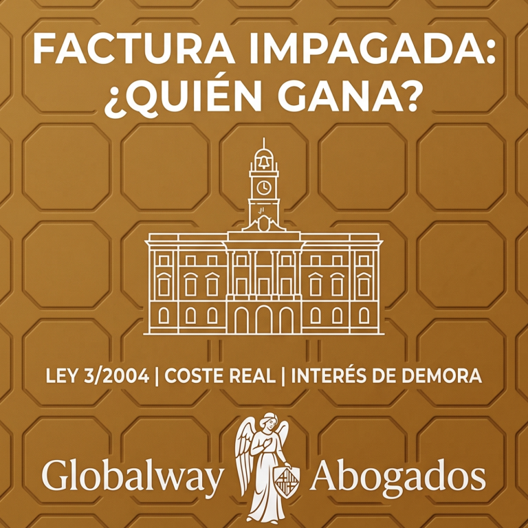 HERRAMIENTAS LEGALES PARA LUCHAR CONTRA LA MOROSIDAD Barcelona Icono dorado del Castell de Montjuïc, tarjeta sobre quién gana con la morosidad de Globalway Abogados