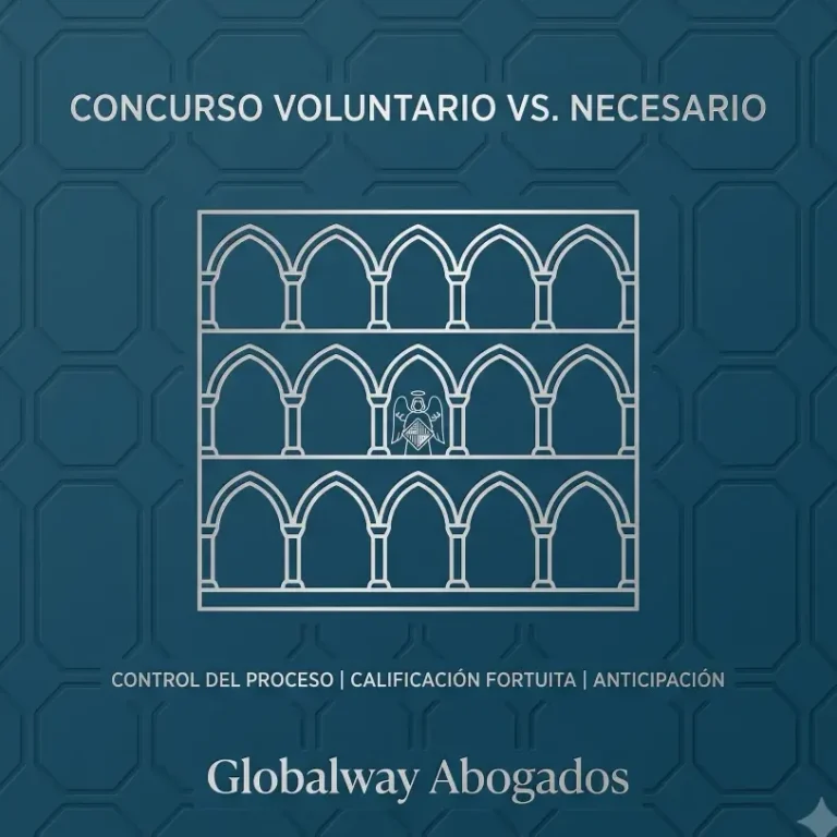 Concurso necesario vs voluntario Icono plateado de la Avenida Tibidabo, tarjeta sobre qué es el concurso de acreedores de Globalway Abogados