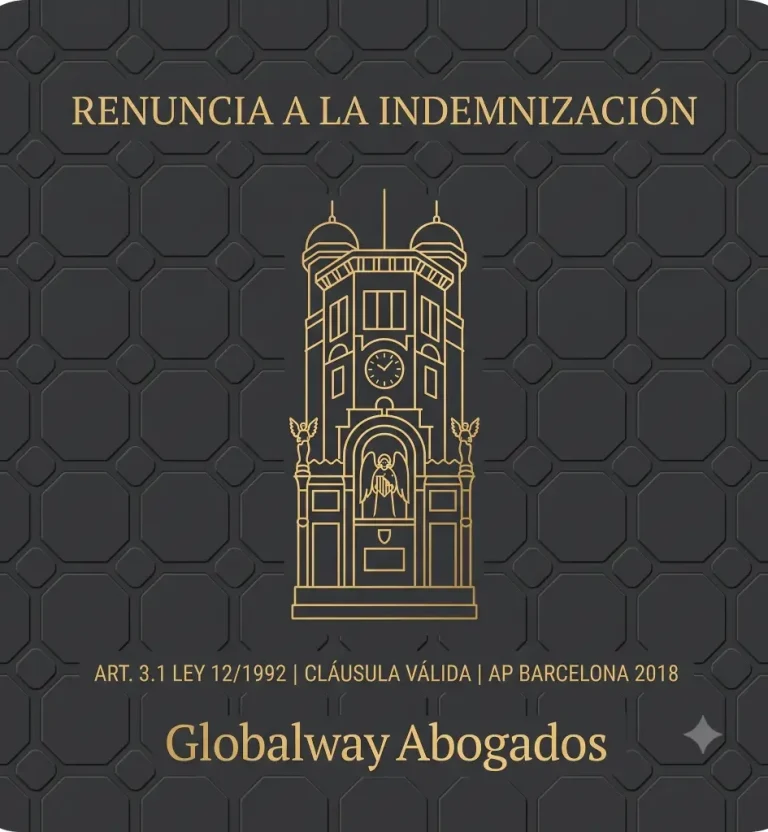 Renuncia a la indemnización por clientela y derecho Icono dorado del Palau Güell, tarjeta sobre renuncia a la indemnización por clientela de Globalway Abogados