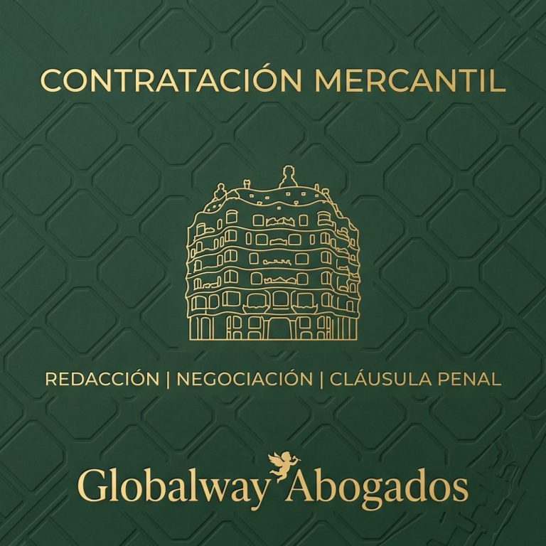 Icono dorado de La Pedrera, tarjeta de contratación mercantil de Globalway Abogados en Barcelona