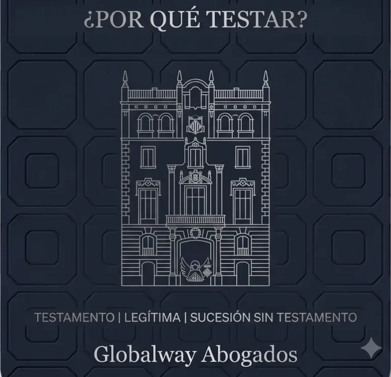 La pedrera de BArcelona, con un arbol familiar que sale del centro una pregunta debajo ¿por qué testar? globalway abogados