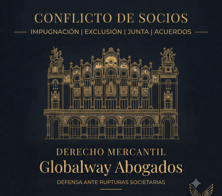 Sucesión y Compraventa de empresas Ilustración de la trama urbana del Eixample de Barcelona en dorado sobre fondo azul oscuro, con el texto "Sucesión y Compraventa de empresas