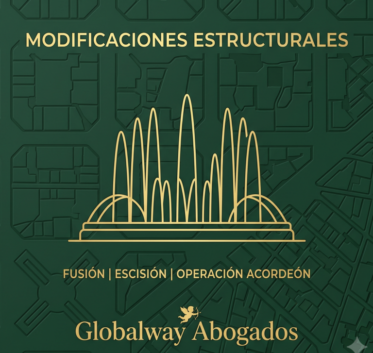 Icono dorado de la Fuente Mágica de Montjuïc, tarjeta de fusiones y modificaciones estructurales de Globalway Abogados